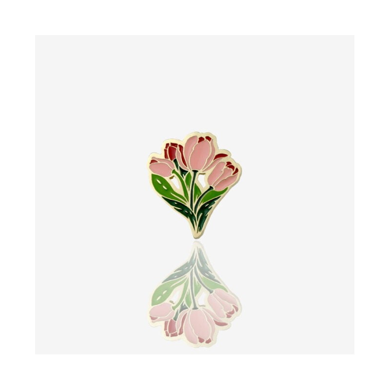 metalowa przypinka w kształcie tulipanów
