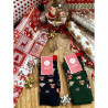 Granatowe skarpetki 4LCK z piernikami i laskami cukrowymi - świąteczny styl