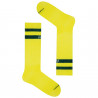 żółte sportowe skarpetki TAKAPARA z dwoma paskami w stylu Vintage