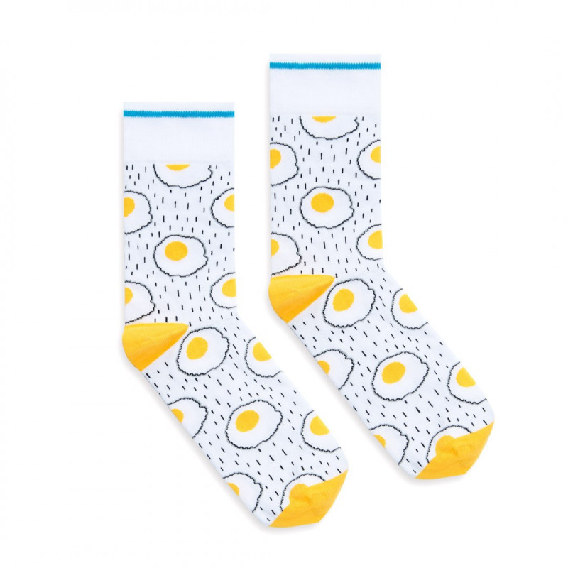 białe skarpetki Banana Socks w jajka sadzone