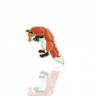 leśna przypinka Pinswear w kształcie skaczącego liska