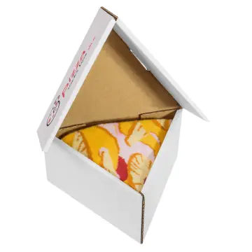 Skarpetki z wzorem pizzy hawajskiej w pudełku na wynos od Rainbow Socks