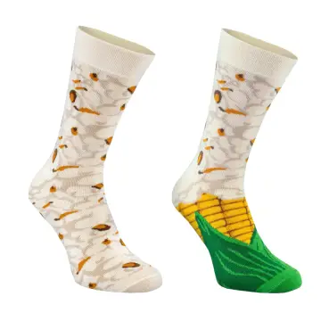 Zestaw skarpetek Kinoman od Rainbow Socks z wzorem popcornu i kukurydzy